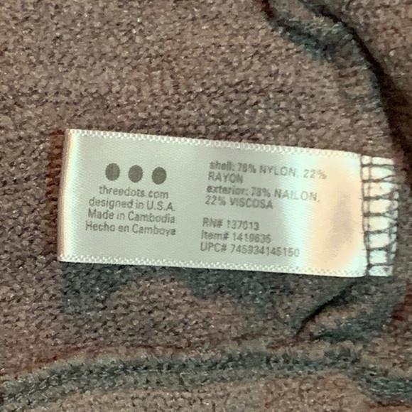 Three Dots Womens Size M Gray Pullover Long Sleeve Drawstring Waist Sweater - Picture 4 of 7